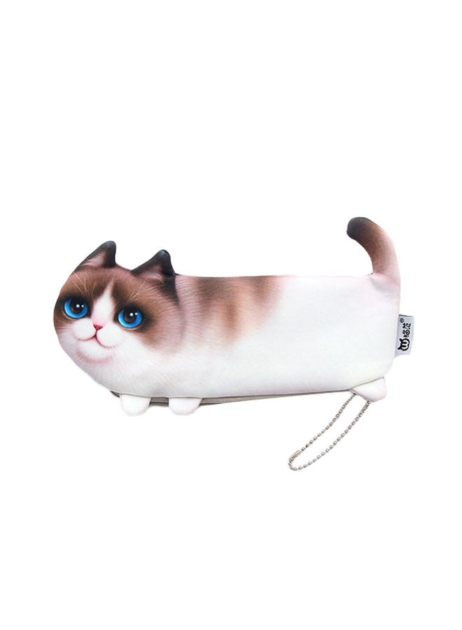 NIBEMINENT Kawaii Simulation Cartoon Cat Pencil Case Brown