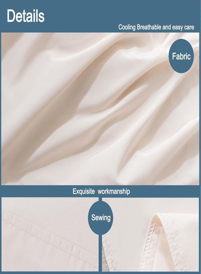 WhatsBedding غطاء وسادة للجسم من واتس بيدينج، مصنوع من قماش قطني، غطاء وسادة طويل يسمح بمرور الهواء ولطيف على البشرة، إغلاق ظرفي - بيج (20 × 54 بوصة) - Image 3