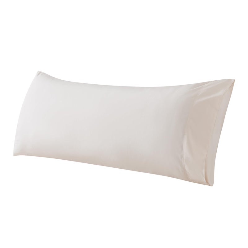 WhatsBedding غطاء وسادة للجسم من واتس بيدينج، مصنوع من قماش قطني، غطاء وسادة طويل يسمح بمرور الهواء ولطيف على البشرة، إغلاق ظرفي - بيج (20 × 54 بوصة) - Image 1