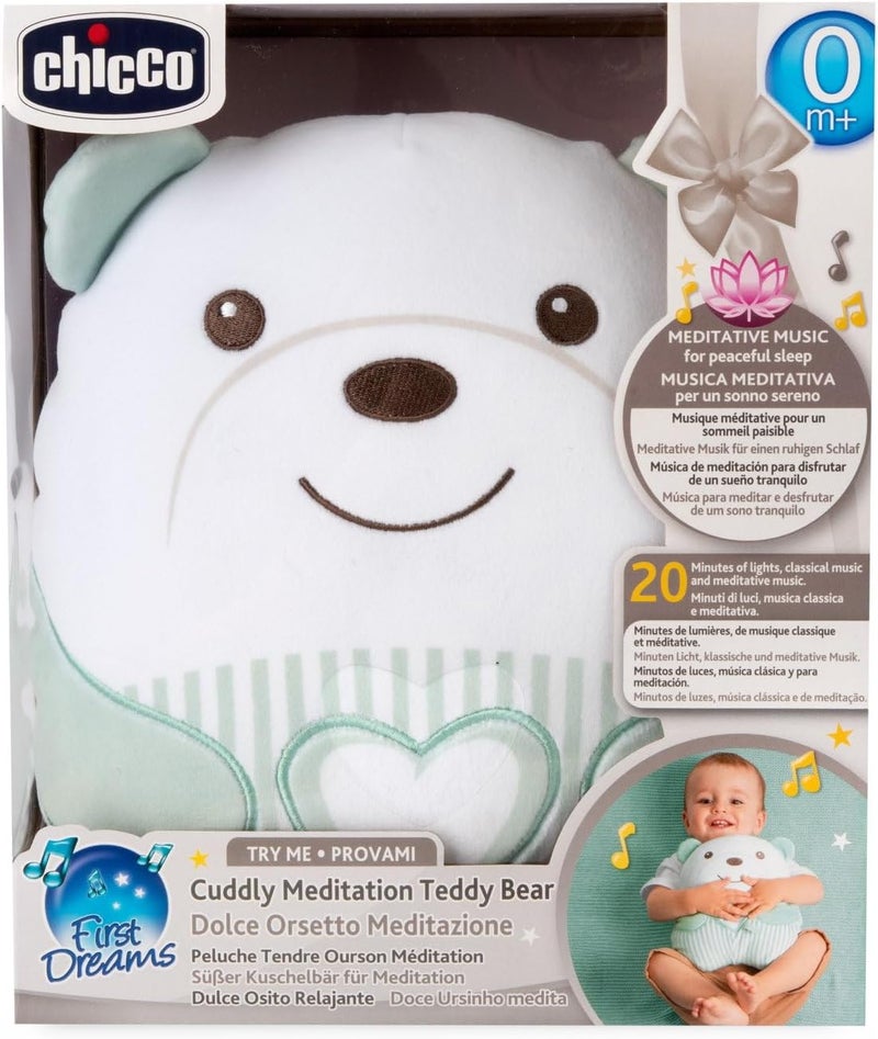 Chicco Cuddly Meditation Teddy Bear - Soft Plush Toy with Music for Babies - Image 1