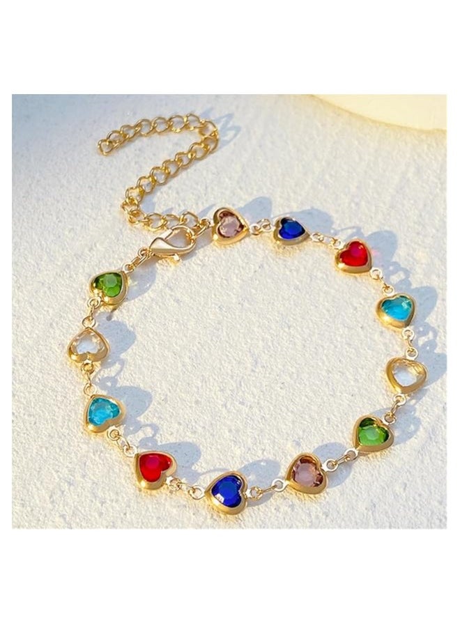 Goolsky 1 Piece Of Simple And Stylish Candy-colored Love Heart Bracelet For Ladies, A Gift For Girlfriend On Valentine's Day  - Image 2