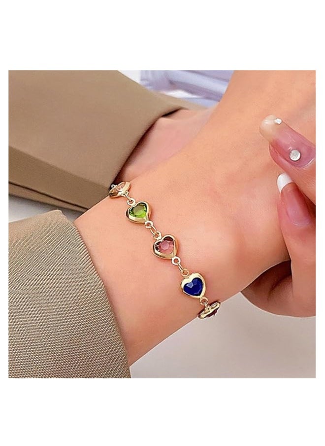 Goolsky 1 Piece Of Simple And Stylish Candy-colored Love Heart Bracelet For Ladies, A Gift For Girlfriend On Valentine's Day  - Image 3