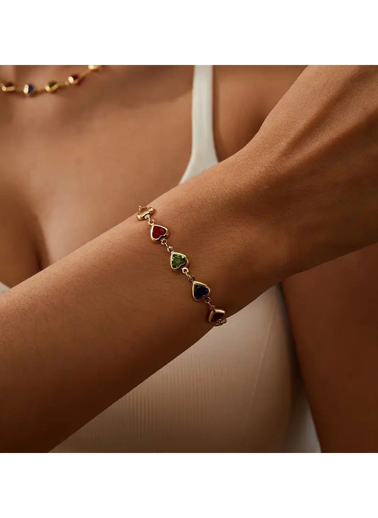 Goolsky 1 Piece Of Simple And Stylish Candy-colored Love Heart Bracelet For Ladies, A Gift For Girlfriend On Valentine's Day  - Image 4