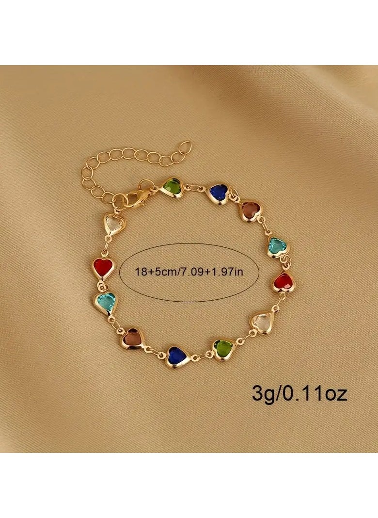 Goolsky 1 Piece Of Simple And Stylish Candy-colored Love Heart Bracelet For Ladies, A Gift For Girlfriend On Valentine's Day  - Image 5