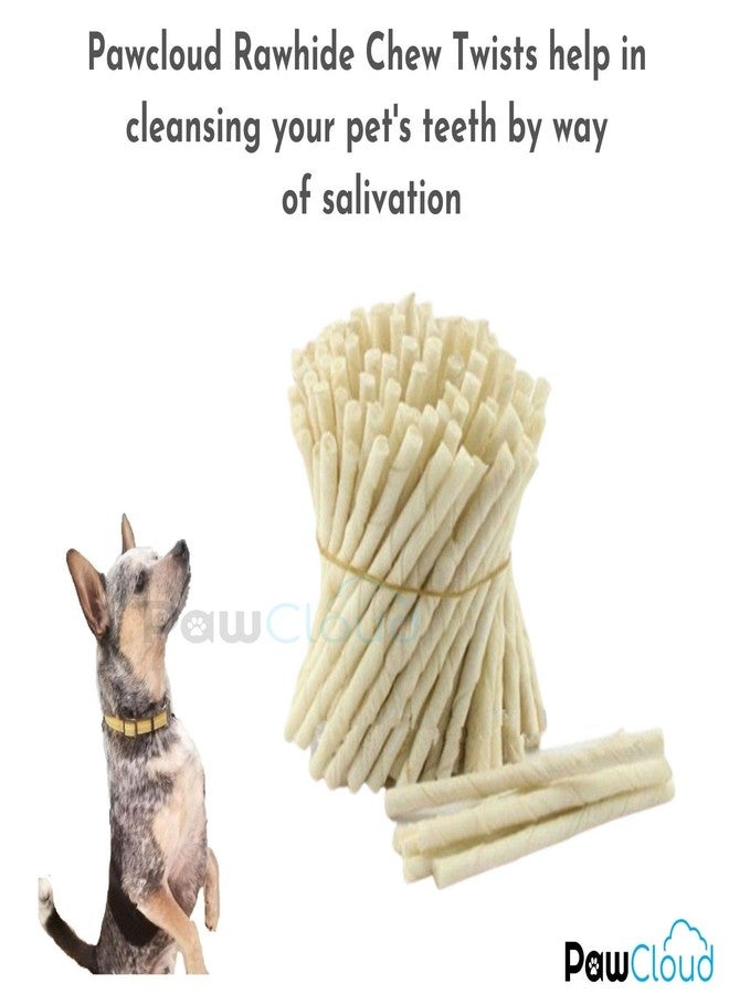 PawCloud Rawhide Twists Dog Chew Sticks, Twisted White Dog Treat, 1 Kg - Image 3