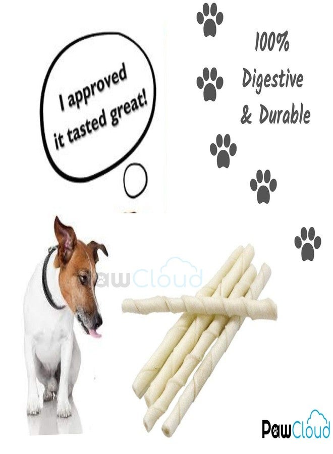 PawCloud Rawhide Twists Dog Chew Sticks, Twisted White Dog Treat, 1 Kg - Image 5