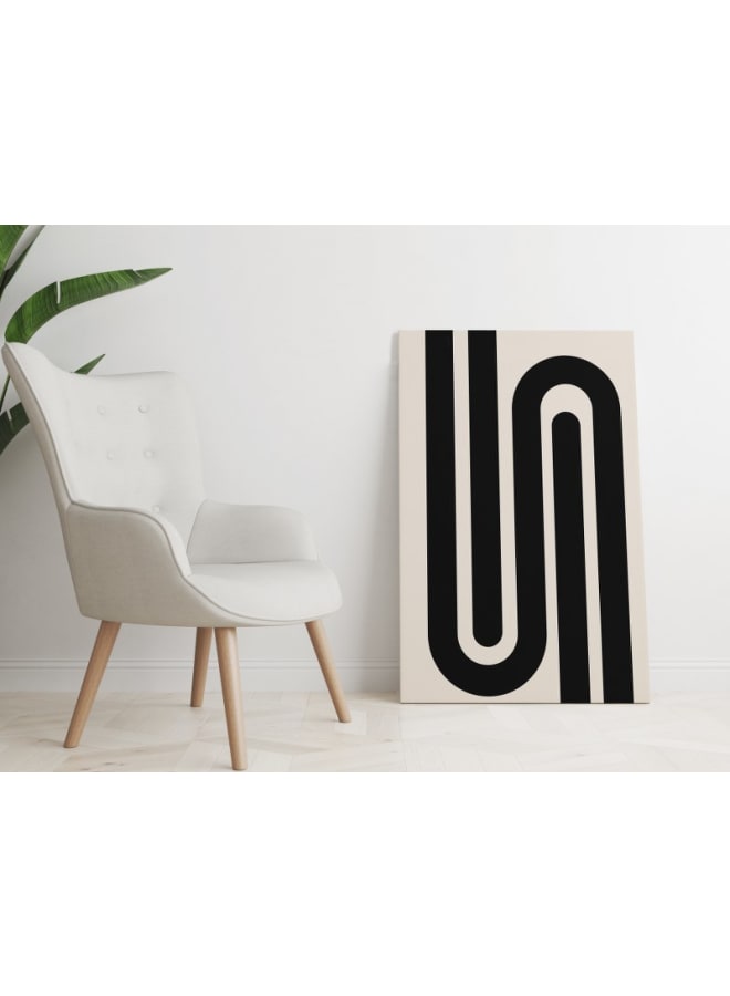 Home Gallery N Geometric Letter with Black and white poster Printed canvas wall art 120x80 - Image 5