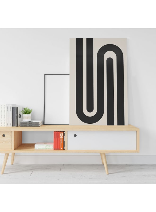 Home Gallery N Geometric Letter with Black and white poster Printed canvas wall art 120x80 - Image 2