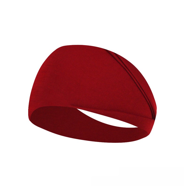 إسكدنيا Elastic Cotton Sweatband Unisex Sports Headband Burgundy