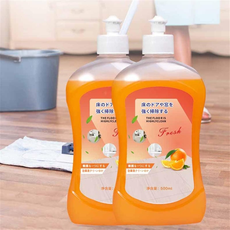 comfrt VML Floor Cleaner, Xiedasi Floor Cleaner, Great Floor Cleaner, Fourpeopeo Cleaner, 500ml Powerful Decontamination Floor Cleaner, Orange Floor Cleaner, for Wood Floors, Tile Floors - Image 5