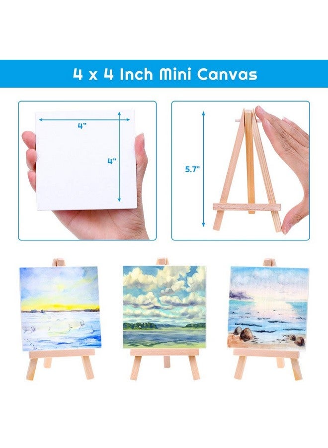 cridoz Mini Canvases 18 Pack Cridoz Small Painting Canvas With Mini Easel 4X4 Inches Art Canvases Painting Kit For Kids Teenagers Acrylic Pouring Oil Water Color - Image 5