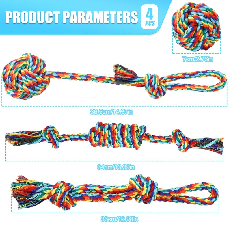 Celery Tough Dog Toys for Aggressive chewers - 4 Pack Durable Cotton Rope chew Toys for Large Dogs and Medium, Interactive tug of War, Teeth Cleaning, Puppy Training and Fetch Play - Image 2