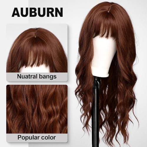 FYA Long Curly Middle Part Synthetic Heat Resistant Fiber Wig for Women - Daily Use Party Wigs Middle Part Hair Replacement Wig in Dark Brown 26 Inch - Image 3
