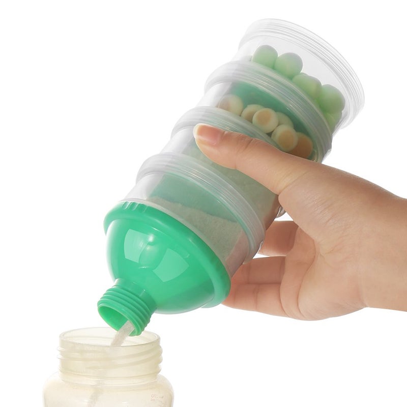 accmor Formula Dispenser On The Go, 4 Compartments Stackable Formula Container for Travel, Baby Milk Powder Kids Snack Container, BPA Free ﻿ - Image 5