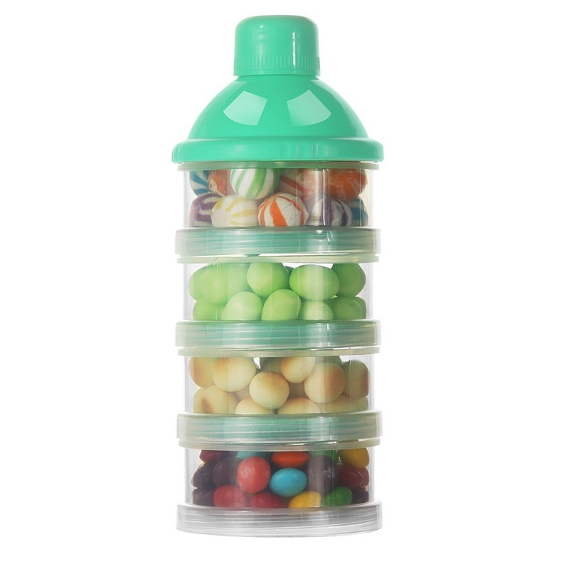 accmor Formula Dispenser On The Go, 4 Compartments Stackable Formula Container for Travel, Baby Milk Powder Kids Snack Container, BPA Free ﻿ - Image 4