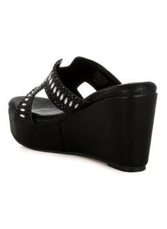London Rag Diamante & Rhinestone Detail Cut-Out Sandals in Black  - Image 3