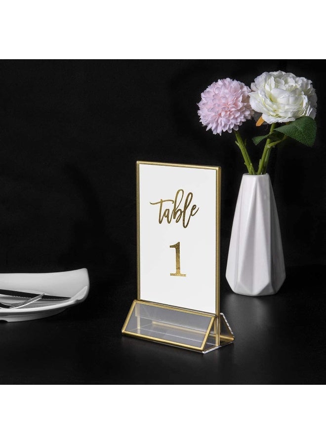 6 Pieces Clear Acrylic Table Card Holder, Double Sided Frame, with Gold Border and Removable Vertical Stand, for Photo Display, Wedding Table Number, Restaurant Sign, Menu Holder (5 x 7 inches) - Image 5