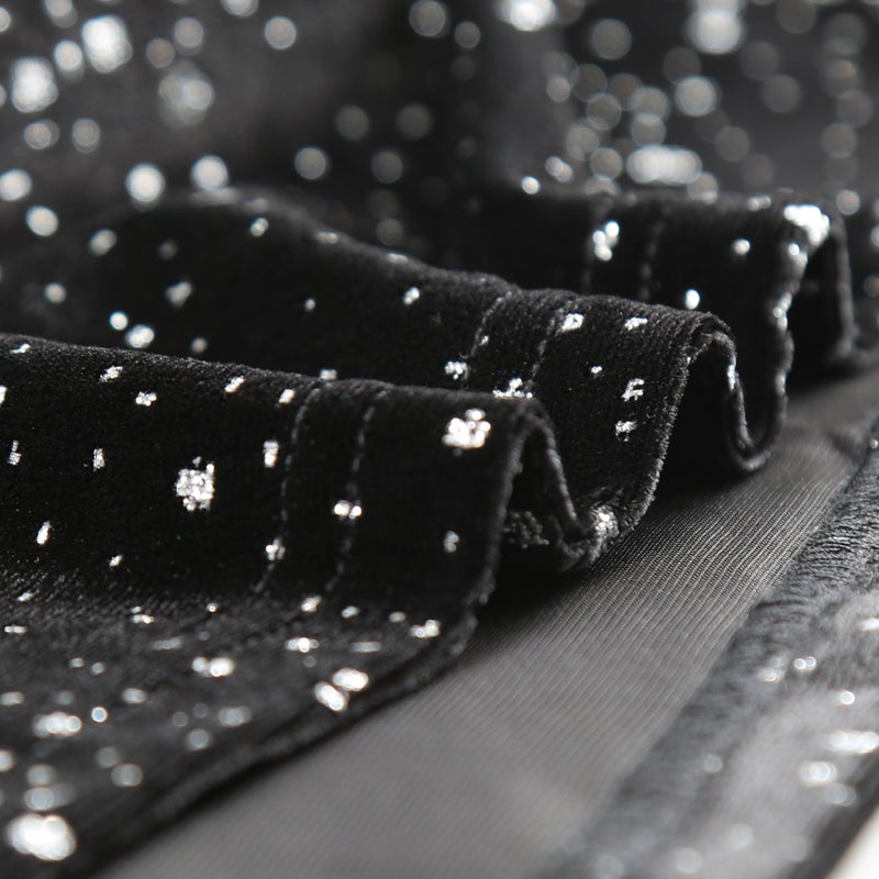 Women Glittering Dress Pearls Beaded Hollow out Long Sleeve Bodycon Party Dress - Image 4