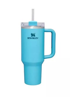 40oz Tumbler with Handle Insulated Stainless Steel Travel Coffee Mug with Straw & Medium Water Bottle Cup for Hot & Cold Beverages