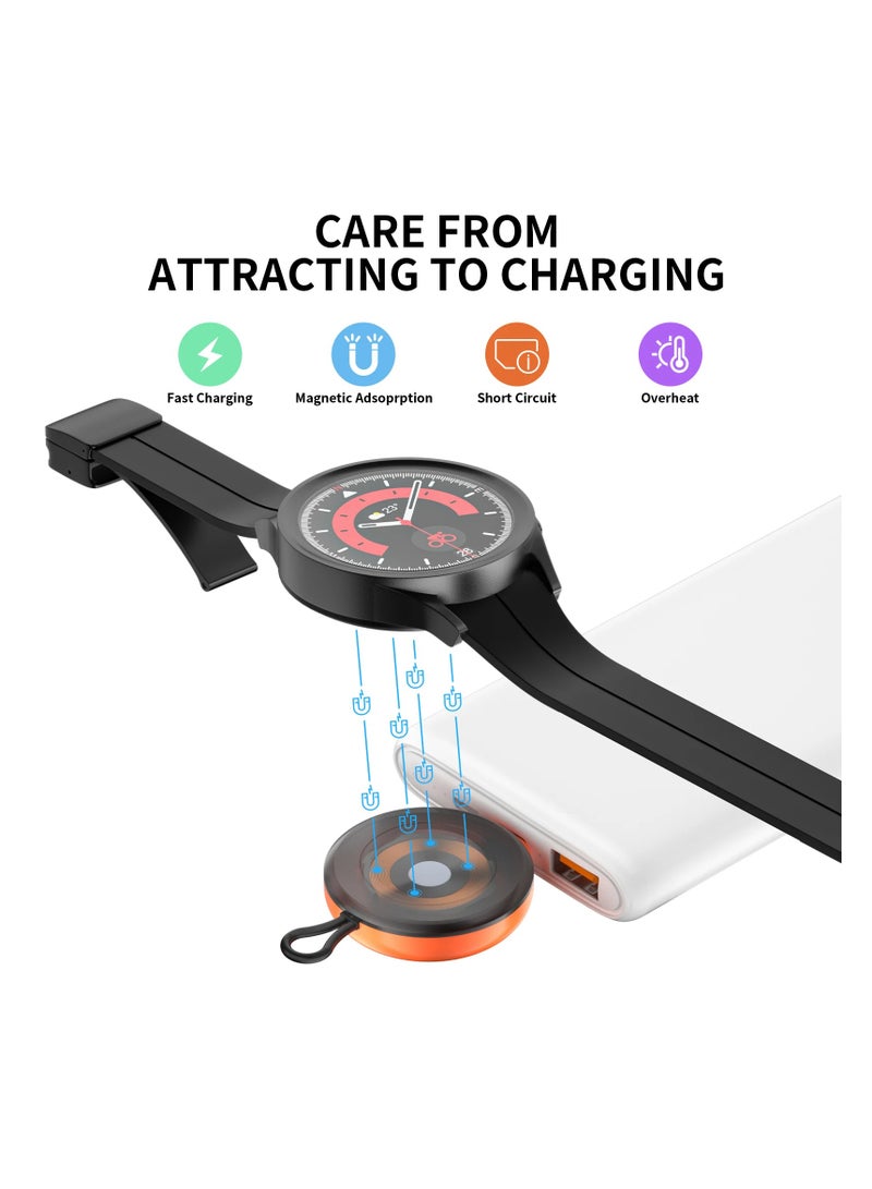 AROAQ USB C Portable Charger for Samsung Watch 6 5 Pro 3 4 Classic, Wireless Magnetic Fast Charging Station Compatible with Galaxy Watch - Image 4