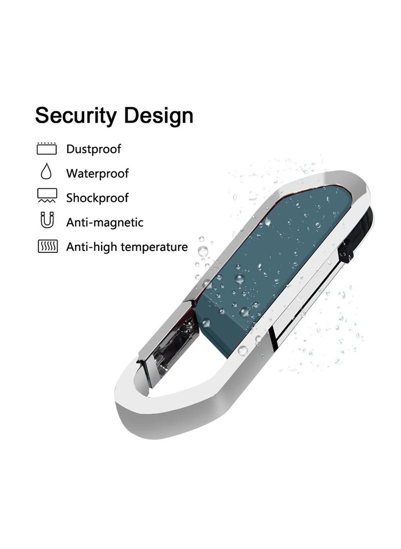 AROAQ - USB Flash Drive, Portable Metal Thumb Drive with Keychain, USB 2.0 Flash Drive Memory Stick, Convenient and Fast Pen Thumb U Disk for External Data Storage, (1pc 16GB Black) - Image 1