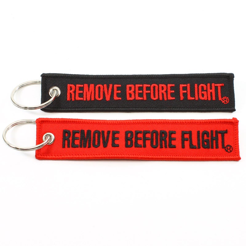 Rotary13B1 Remove Before Flight Key Chain - Black & Red Combo 2 Pack - Image 1