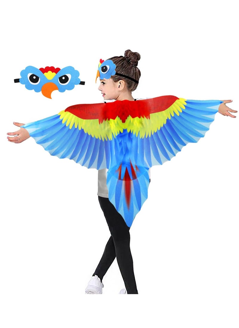 Bird Costume for Kids with Bird Mask Eagle Dragon Wings Costumes Boys Girls Dress-up Cape  Party Favors Gifts - Image 1