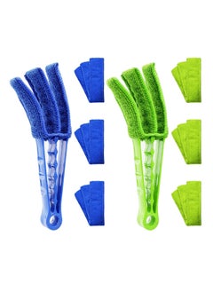 SYOSI 2 Pcs Window Blind Cleaner Duster Tool, with 6 Each Microfiber Sleeves, for Window Blinds, Jalousie Shutter, Air Conditioner