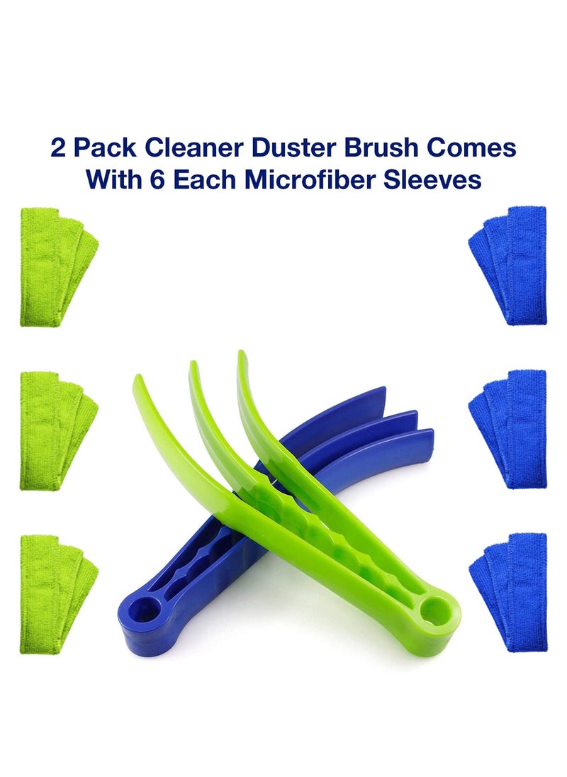 SYOSI - SYOSI 2 Pcs Window Blind Cleaner Duster Tool, with 6 Each Microfiber Sleeves, for Window Blinds, Jalousie Shutter, Air Conditioner - Image 1
