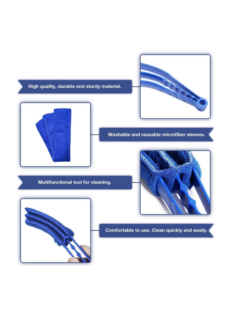SYOSI - SYOSI 2 Pcs Window Blind Cleaner Duster Tool, with 6 Each Microfiber Sleeves, for Window Blinds, Jalousie Shutter, Air Conditioner - Image 1