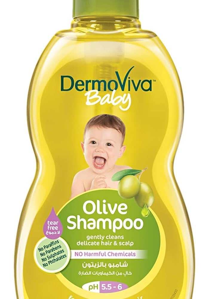 DermoViva Baby Olive Shampoo - Gentle Tear-Free Formula - Image 1