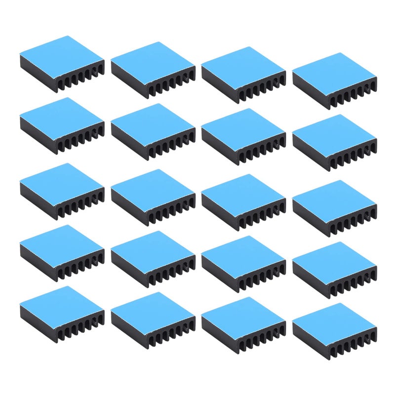 20x20x6mm Black Aluminum Heatsinks with Adhesive Backing for PC Chips IC Power Supplies Electrical Equipment - Image 2