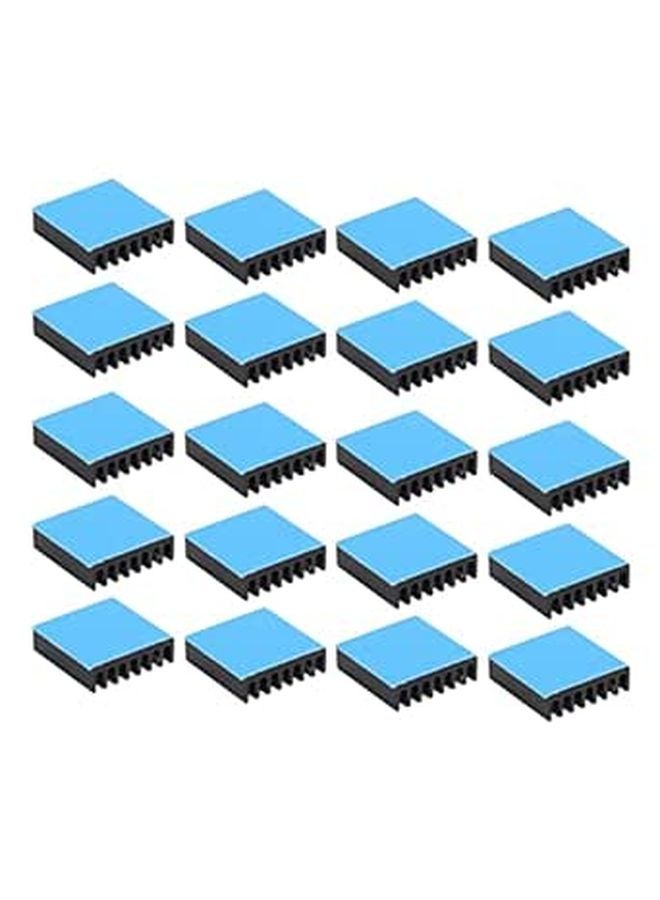 20x20x6mm Black Aluminum Heatsinks with Adhesive Backing for PC Chips IC Power Supplies Electrical Equipment - Image 1