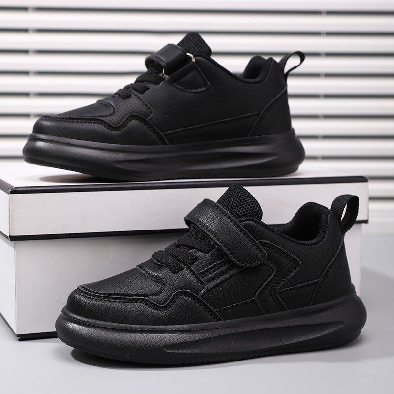Plus Kidsren'S Shoes Spring Style Jinjiang Boys Thick-Soled Leather Panel Shoes 6-12 Years Old Medium And Large Kidsren'S White Casual Shoes - Image 4