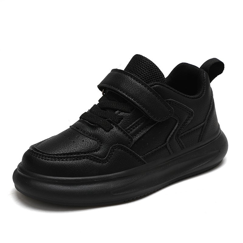 Plus Kidsren'S Shoes Spring Style Jinjiang Boys Thick-Soled Leather Panel Shoes 6-12 Years Old Medium And Large Kidsren'S White Casual Shoes - Image 1