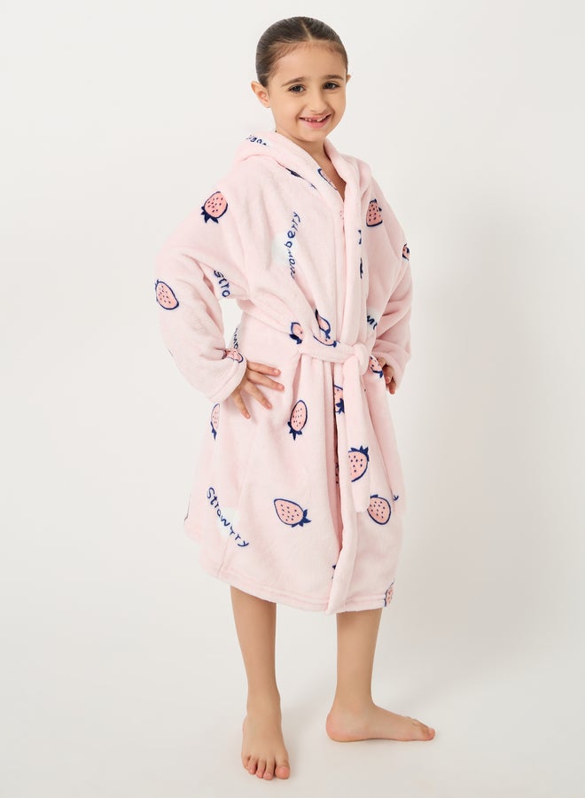 Styli Strawberry Printed Hooded Robe  - Image 1