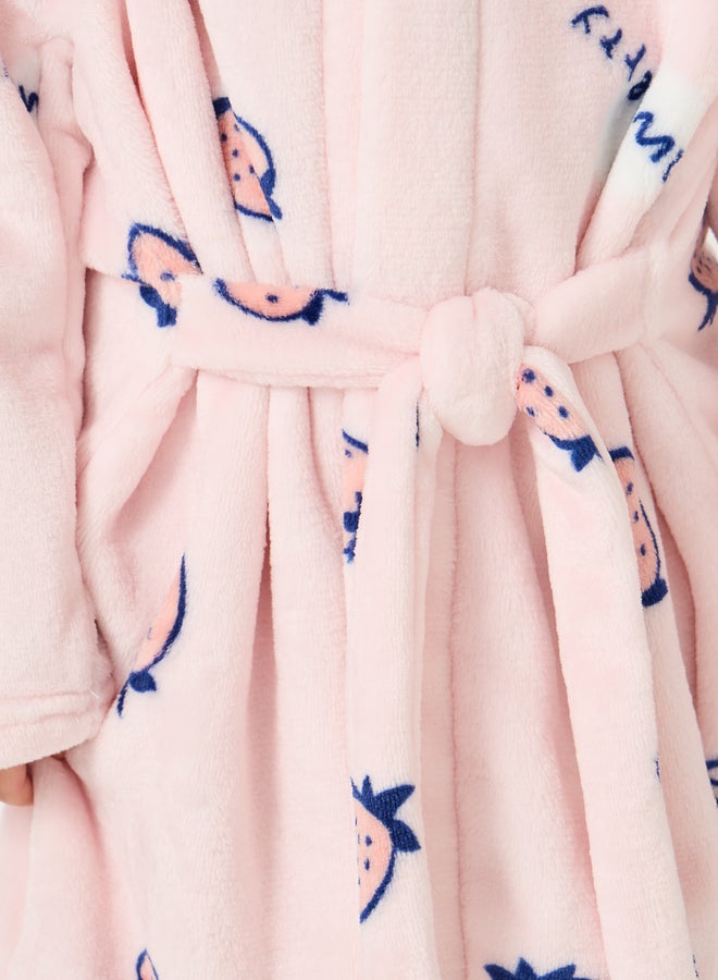 Styli Strawberry Printed Hooded Robe  - Image 4