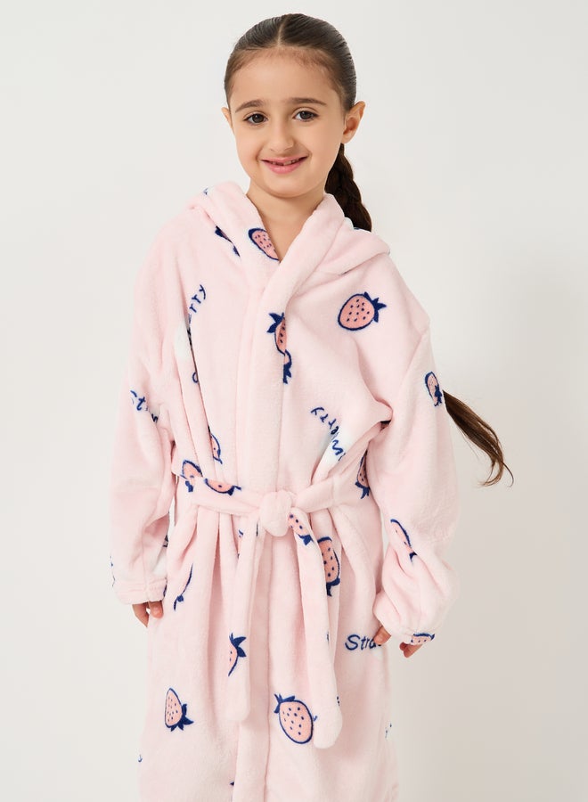 Styli Strawberry Printed Hooded Robe  - Image 3