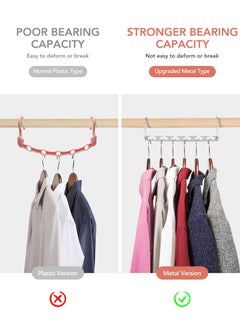 KASTWAVE Closet Organizers and Storage, Metal Magic Hangers Space Saving Hangers Hold Up to 30lbs for Heavy Clothes, Heavy Duty Closet Hangers Organizer Space Saver Hangers Closet Organizers(10 Pack)  - Image 2