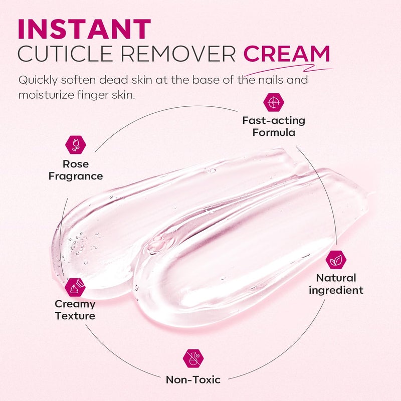 Modelones Cuticle Remover Kit - Cuticle Remover Cream & Cuticle Oil, Cuticle Care Kit w/Cuticle Trimmer Cuticle Pusher & Cuticle Nipper for DIY Nail Manicure, Removedor de Cuticula for Nail Care - Image 5