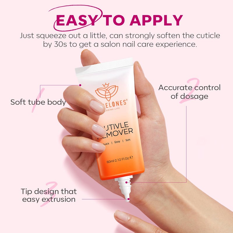 Modelones Cuticle Remover Kit - Cuticle Remover Cream & Cuticle Oil, Cuticle Care Kit w/Cuticle Trimmer Cuticle Pusher & Cuticle Nipper for DIY Nail Manicure, Removedor de Cuticula for Nail Care - Image 4