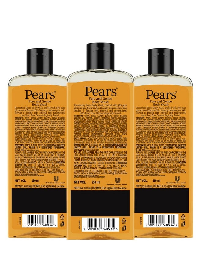 Pears Pure & Gentle Shower Gel With 98% Pure Glycerine 100% Soap Free And No Parabens 250 Ml (Pack Of 3)  - Image 2