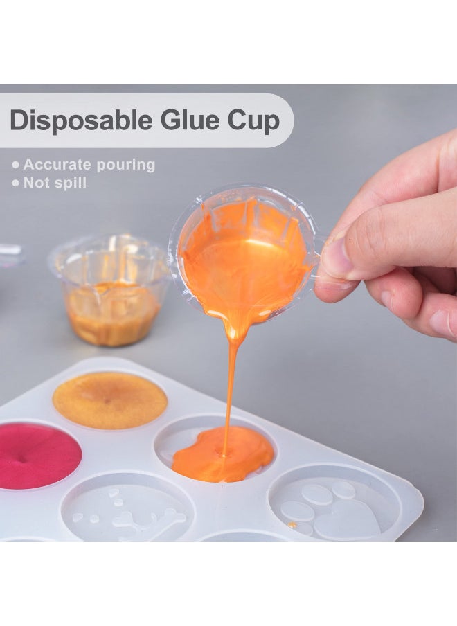 LET'S RESIN - LET'S RESIN Epoxy Mixing Cups Kit,200Pcs, Plastic, 30ml Disposable Measuring Cups,50 Wooden Stirring Sticks, Dropper for Paint Mixing, Jewelry Making - Image 1
