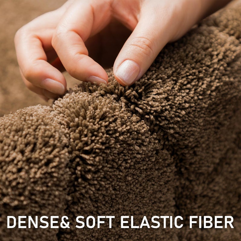 BSICPRO Bathroom Rugs  32x20 Extra Soft and Absorbent Shaggy Microfiber Bath Mat Rugs  Modern Bathroom Rug Mat Carpet for Bathroom Shower Floor Decor  Machine Washable (Brown) - Image 1