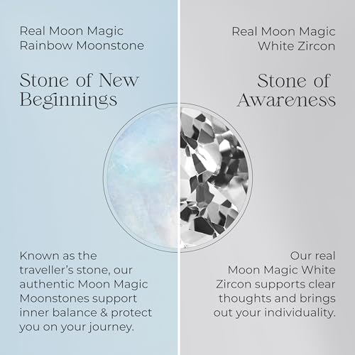 Moon Magic Moonstone Necklace - Libra Zodiac Constellation / 925 Sterling Silver - 18k Rose Gold - Yellow Gold Rainbow Moonstone Necklaces for Women/Authentic Rainbow Crystal Jewelry - Image 5