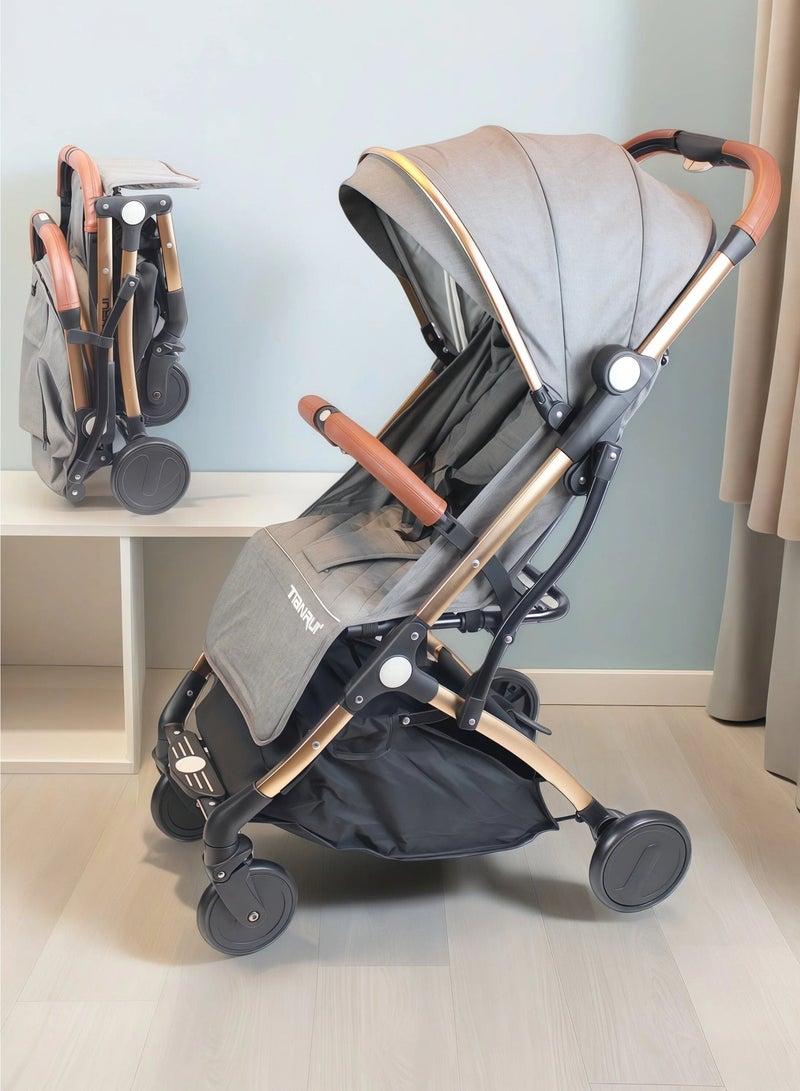 One-click Ultra Lightweight Foldable Travel Stroller with Absorbent Multi Position Reclining Seat Foldable Storage Basket Adjustable Canopy Foldable Gear for Airplane NO.1104 - Image 1