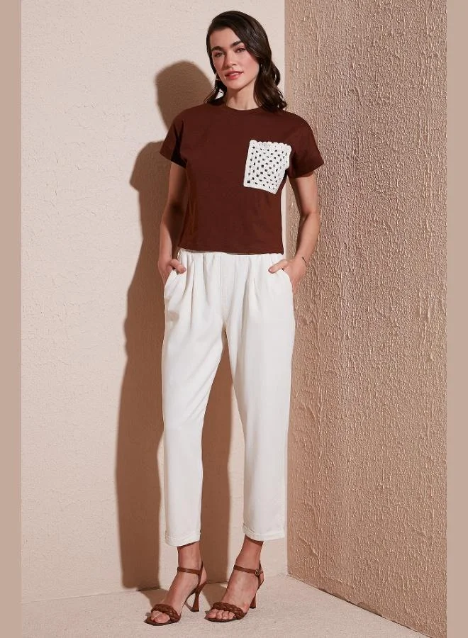 ليلا بنطلون نسائي ليلا بقصة مستقيمة وخصر عادي