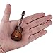 Dselvgvu Wooden Miniature Guitar with Stand and Case Mini Musical Instrument Classic Guitar Replica Collectible Figurines Model Home Decoration Display Ornament Brown 393x142x056 - Image 4