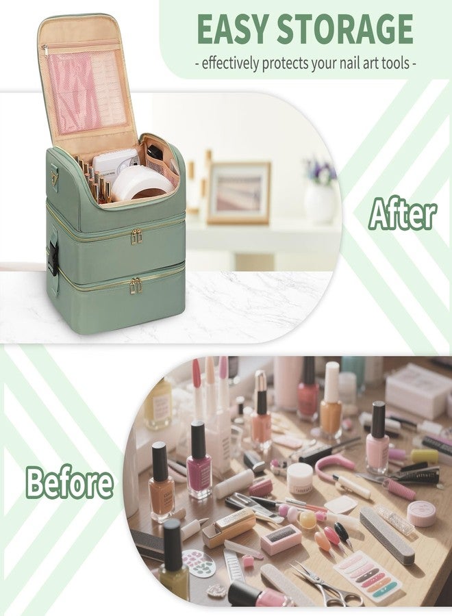 CUBETASTIC Extra Large Nail Polish Organizer Holds 117 Bottles - Three Layer Nail Organizers And Storage Bag, Portable Nail Supplies Organizer Case, Nail Tech Kit Travel Carrying Box with Shoulder Strap - Image 2