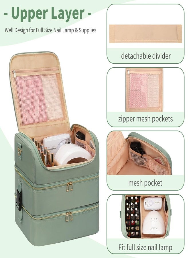 CUBETASTIC Extra Large Nail Polish Organizer Holds 117 Bottles - Three Layer Nail Organizers And Storage Bag, Portable Nail Supplies Organizer Case, Nail Tech Kit Travel Carrying Box with Shoulder Strap - Image 4